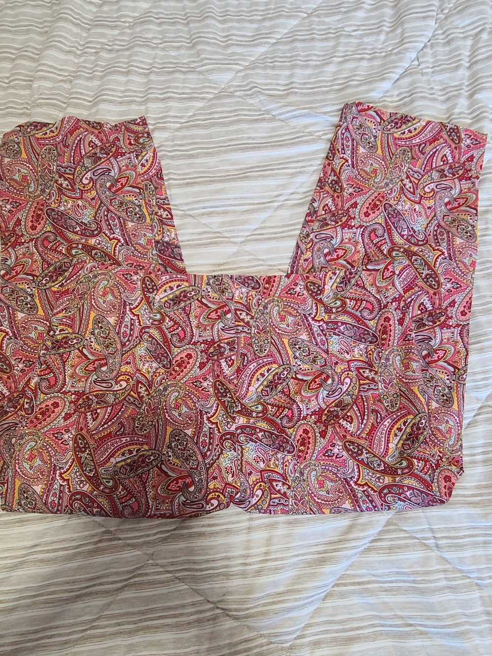 Y2k Low Rise Pink Paisley Print Capri